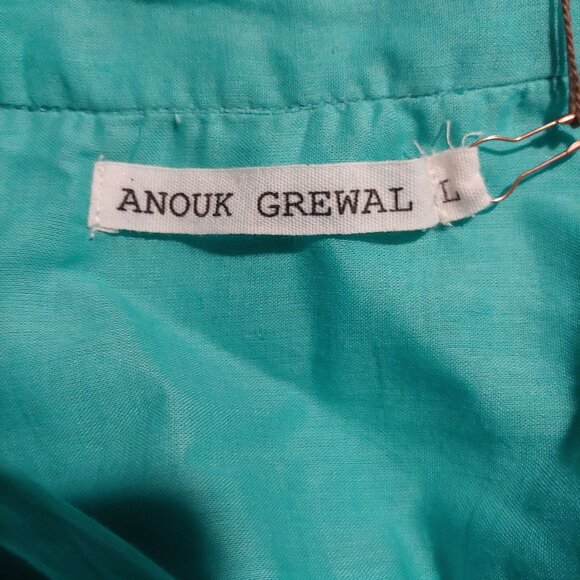 Anouk Grenwal Sangria Button Turquoise Tiered Pockets Birds Embroidery L  NWT - Picture 11 of 14